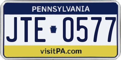 PA license plate JTE0577