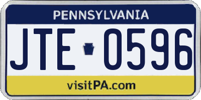 PA license plate JTE0596