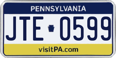PA license plate JTE0599