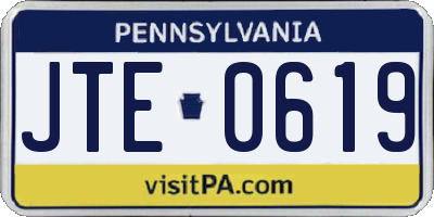 PA license plate JTE0619