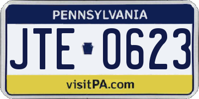 PA license plate JTE0623