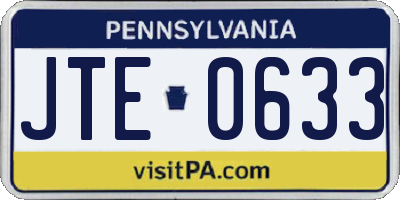 PA license plate JTE0633
