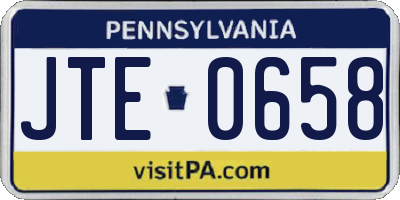 PA license plate JTE0658