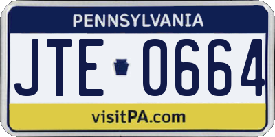 PA license plate JTE0664