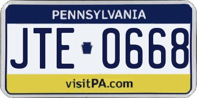 PA license plate JTE0668