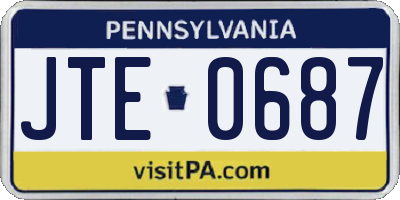 PA license plate JTE0687