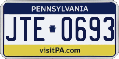 PA license plate JTE0693
