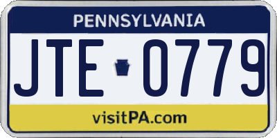 PA license plate JTE0779