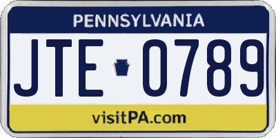 PA license plate JTE0789