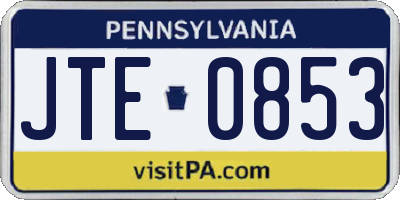 PA license plate JTE0853