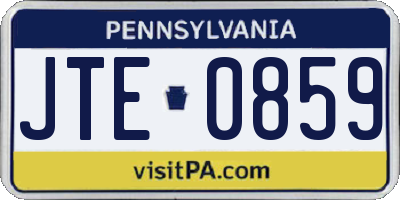 PA license plate JTE0859