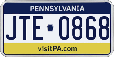 PA license plate JTE0868