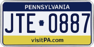 PA license plate JTE0887