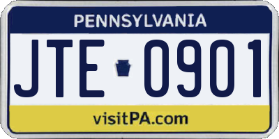 PA license plate JTE0901