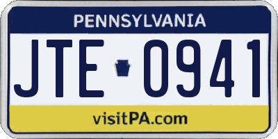PA license plate JTE0941