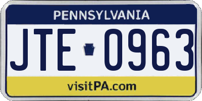 PA license plate JTE0963