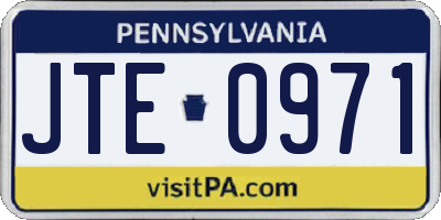 PA license plate JTE0971