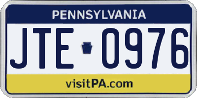 PA license plate JTE0976