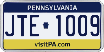 PA license plate JTE1009