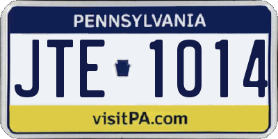 PA license plate JTE1014