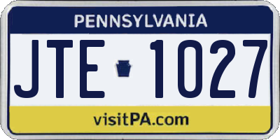PA license plate JTE1027