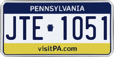 PA license plate JTE1051