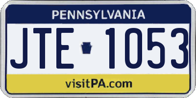 PA license plate JTE1053