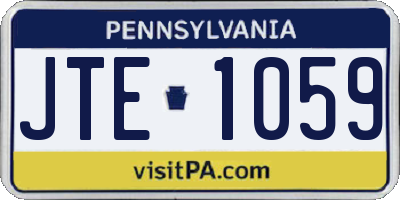 PA license plate JTE1059