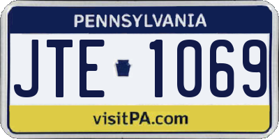 PA license plate JTE1069