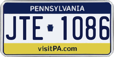 PA license plate JTE1086