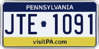 PA license plate JTE1091