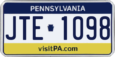 PA license plate JTE1098