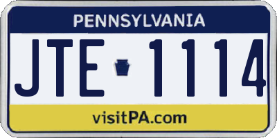 PA license plate JTE1114