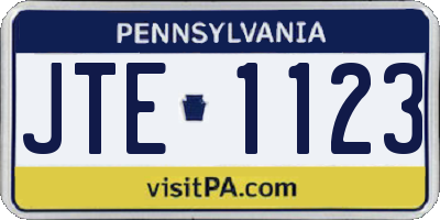 PA license plate JTE1123