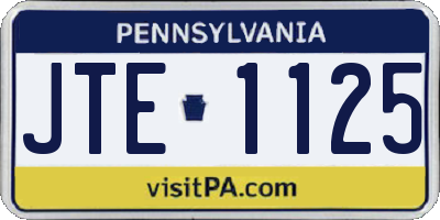 PA license plate JTE1125