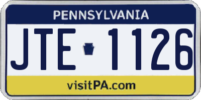 PA license plate JTE1126