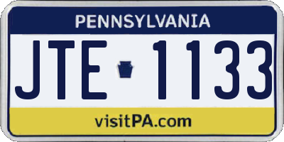 PA license plate JTE1133