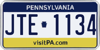 PA license plate JTE1134