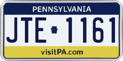 PA license plate JTE1161