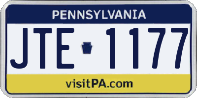 PA license plate JTE1177