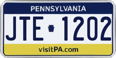 PA license plate JTE1202