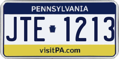 PA license plate JTE1213