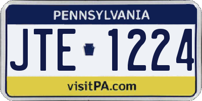 PA license plate JTE1224
