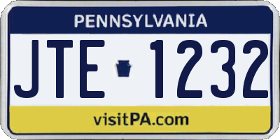 PA license plate JTE1232