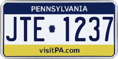 PA license plate JTE1237