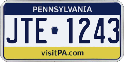 PA license plate JTE1243