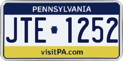 PA license plate JTE1252