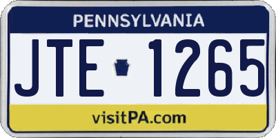 PA license plate JTE1265