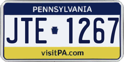 PA license plate JTE1267