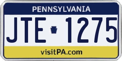 PA license plate JTE1275